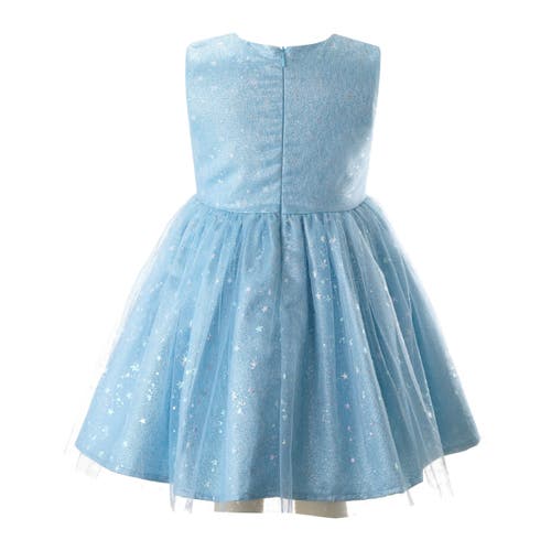 Rachel Riley Girl's Sparkle Star Tulle Dress In Blue