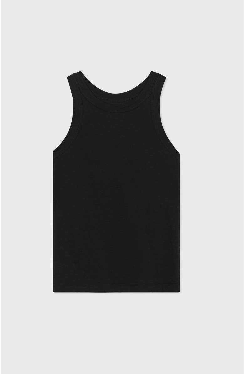CO Tank Top in Smooth Cotton Jersey - Black, Alternate, color, 