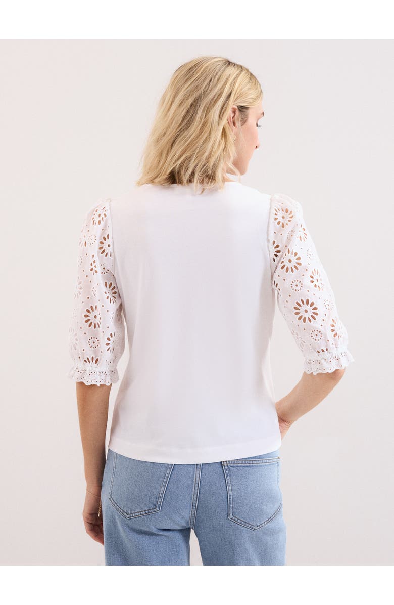 Phase Eight Eleanor Floral Eyelet Detail Top, Alternate, color, White