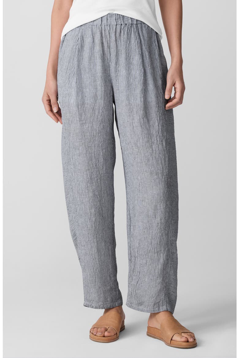 Stripe Organic Linen Lantern Pants, Main, color, INK