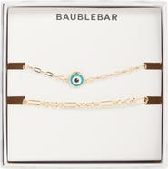 BaubleBar Stay Protected Set of 2 Evil Eye & Chain Bracelets