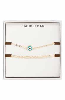 BaubleBar Stay Protected Set of 2 Evil Eye & Chain Bracelets