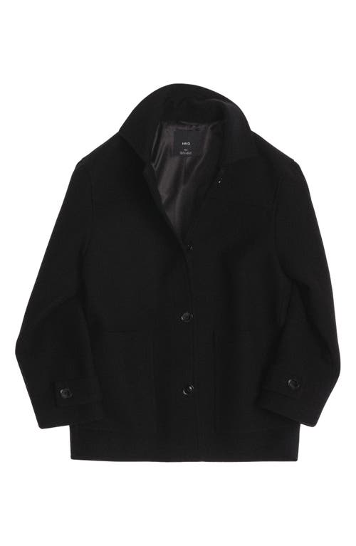 Mango Wool Blend Coat In Black
