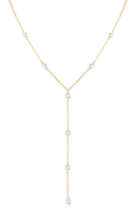 Round Cubic Zirconia Station Y-Necklace
