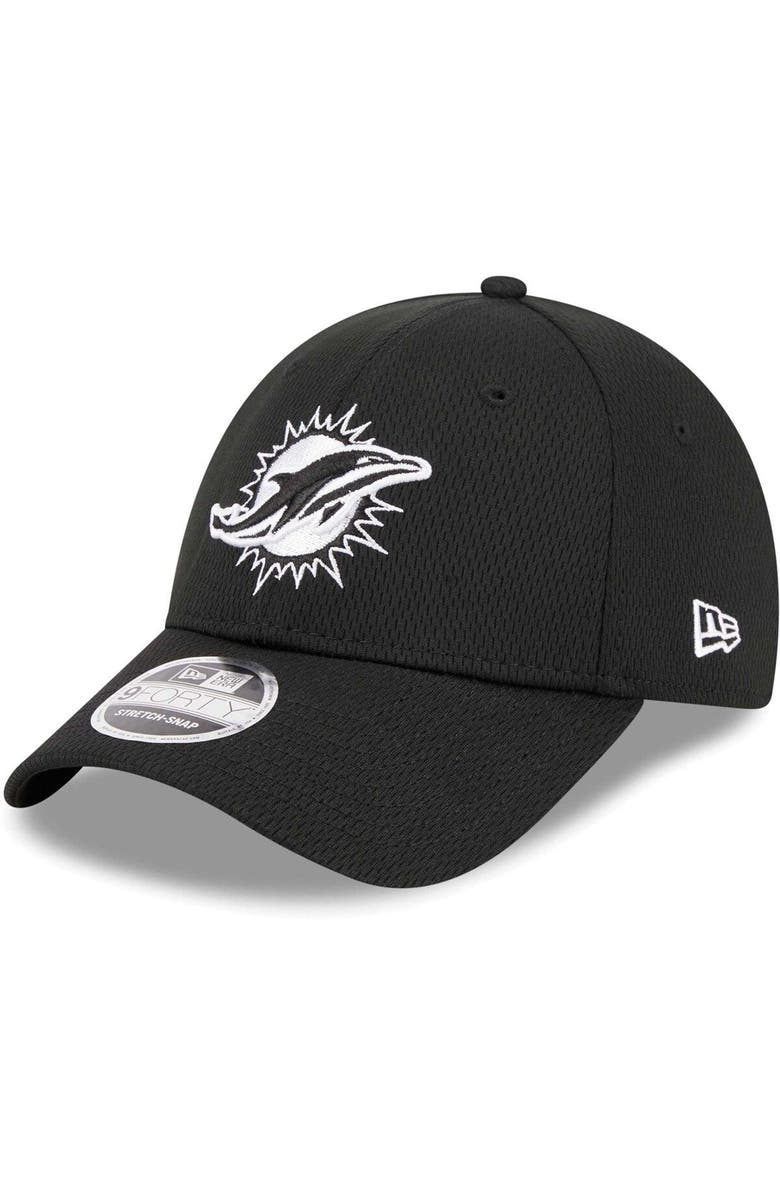 New Era Men's New Era Black Miami Dolphins Main B-Dub 9FORTY Adjustable Hat, Main, color,