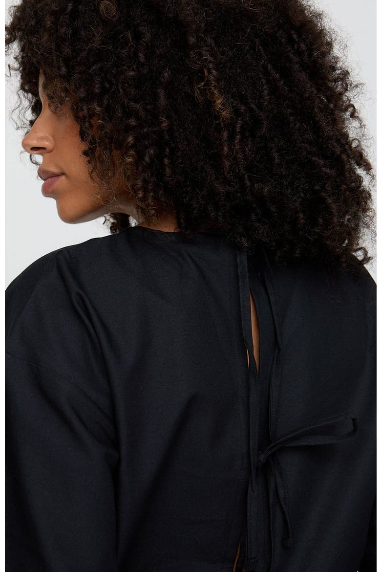 Organic Cotton Doris Tie Back Top, Alternate, color, Black