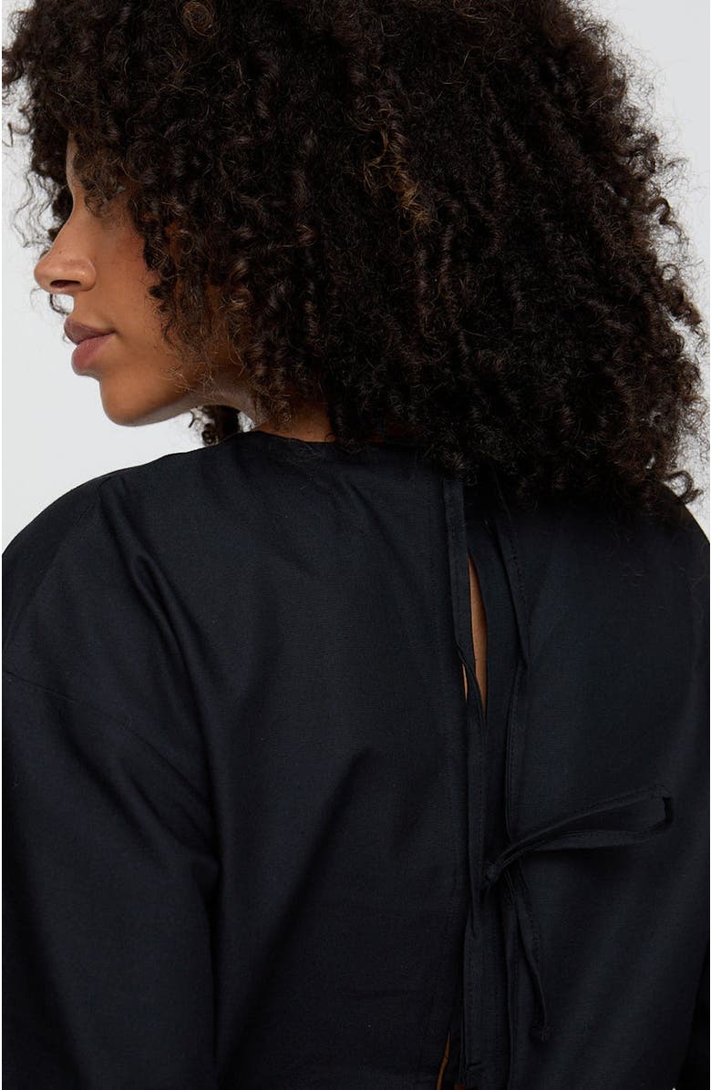 Turtledove London Organic Cotton Doris Tie Back Top, Alternate, color, Black