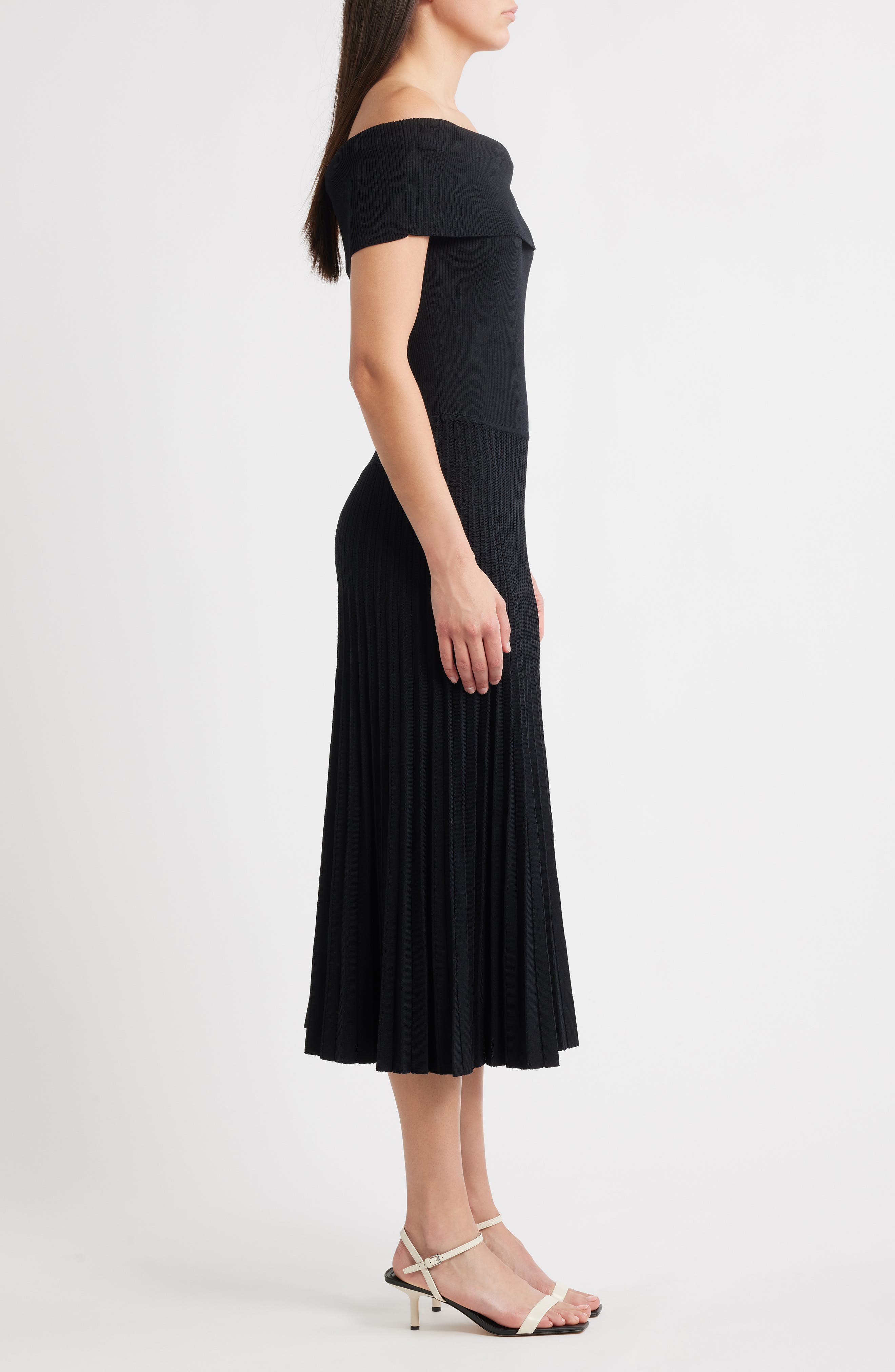 Elie Tahari Persephone Off the Shoulder Rib Dress (Women) | Nordstrom