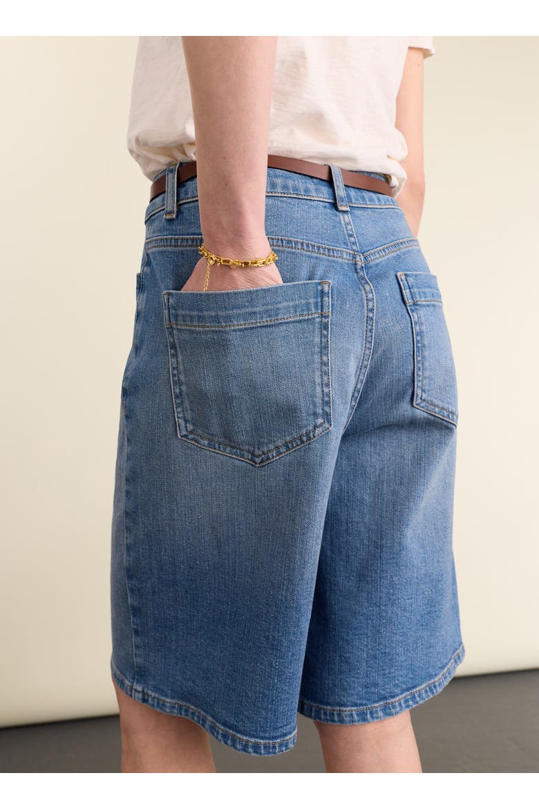 Britney Stretch Denim Shorts, Alternate, color, Light Indigo