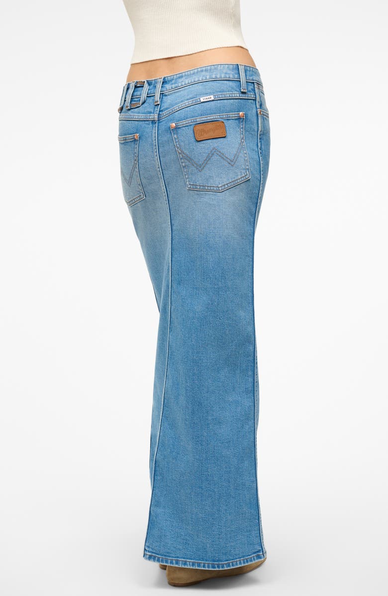 STAUD + Wrangler The Denim Maxi Skirt, Alternate, color, Mid Blue