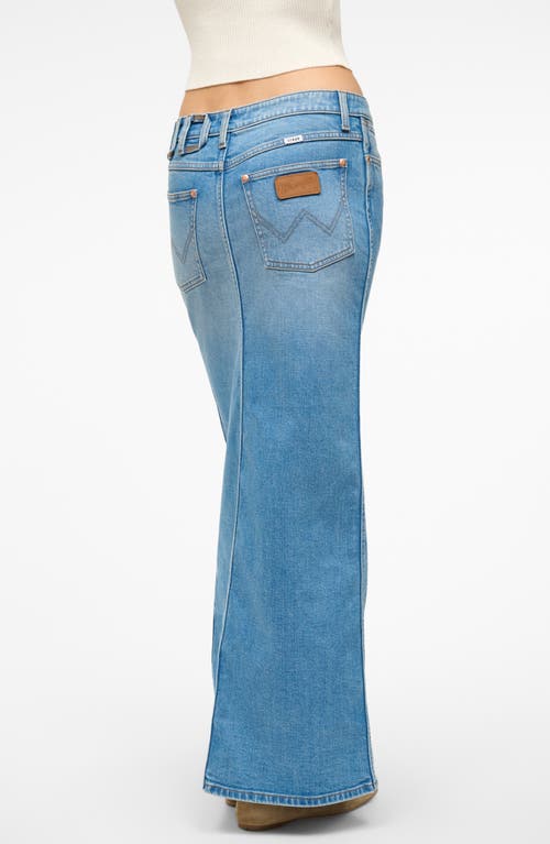 Staud X Wrangler The Maxi Skirt In Mid Blue