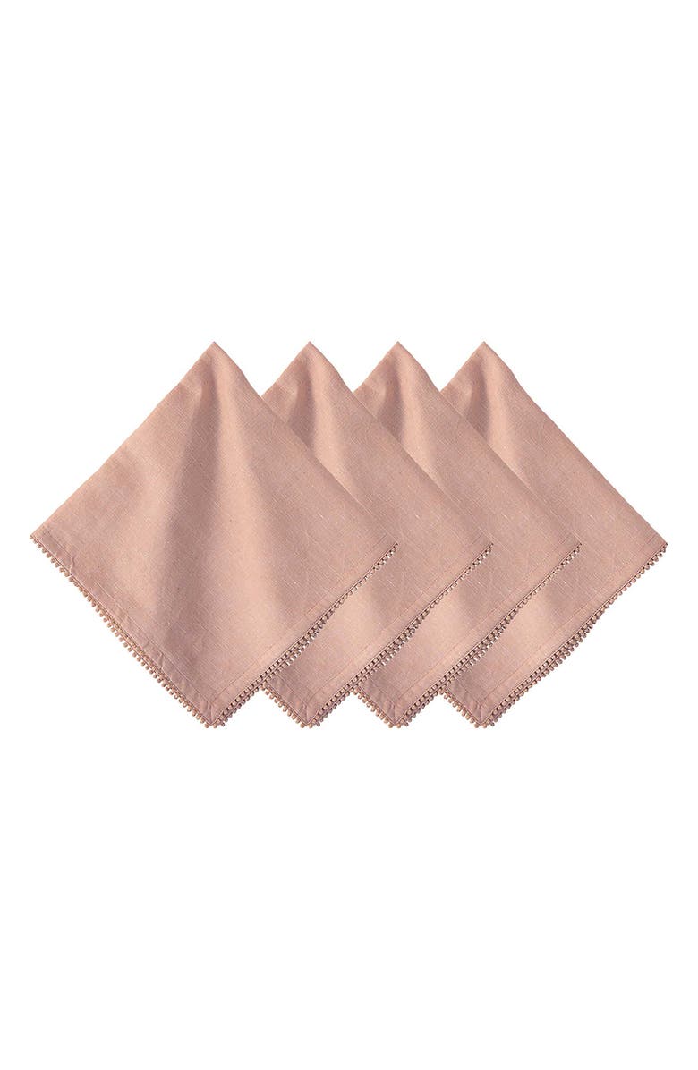 Juliska Berry Trim Set of 4 Cotton & Linen Napkins, Main, color, 