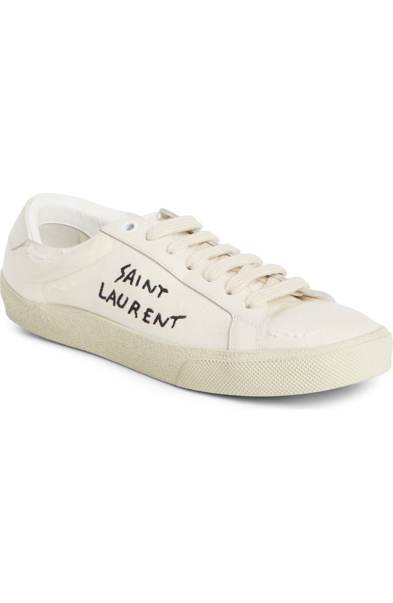 Saint Laurent Court Classic Embroidered Sneaker, Main, color,