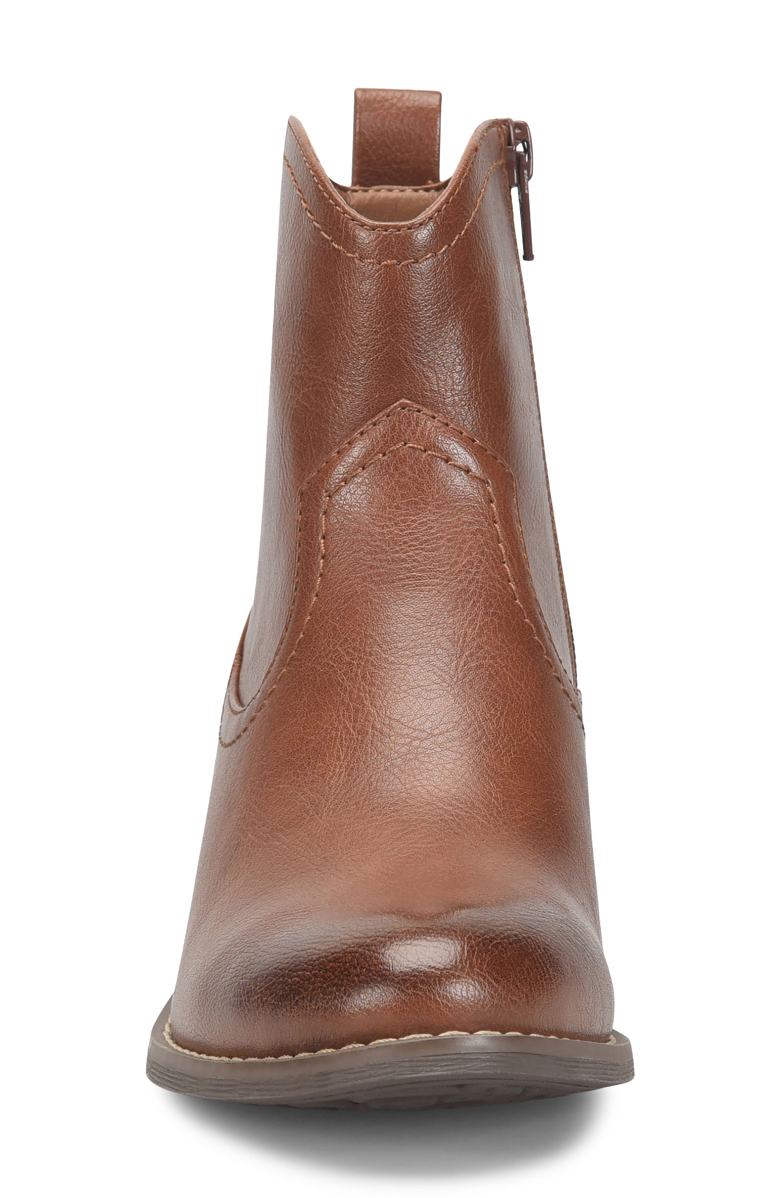 Abbie Faux Leather Bootie, Alternate, color, LUGGAGE