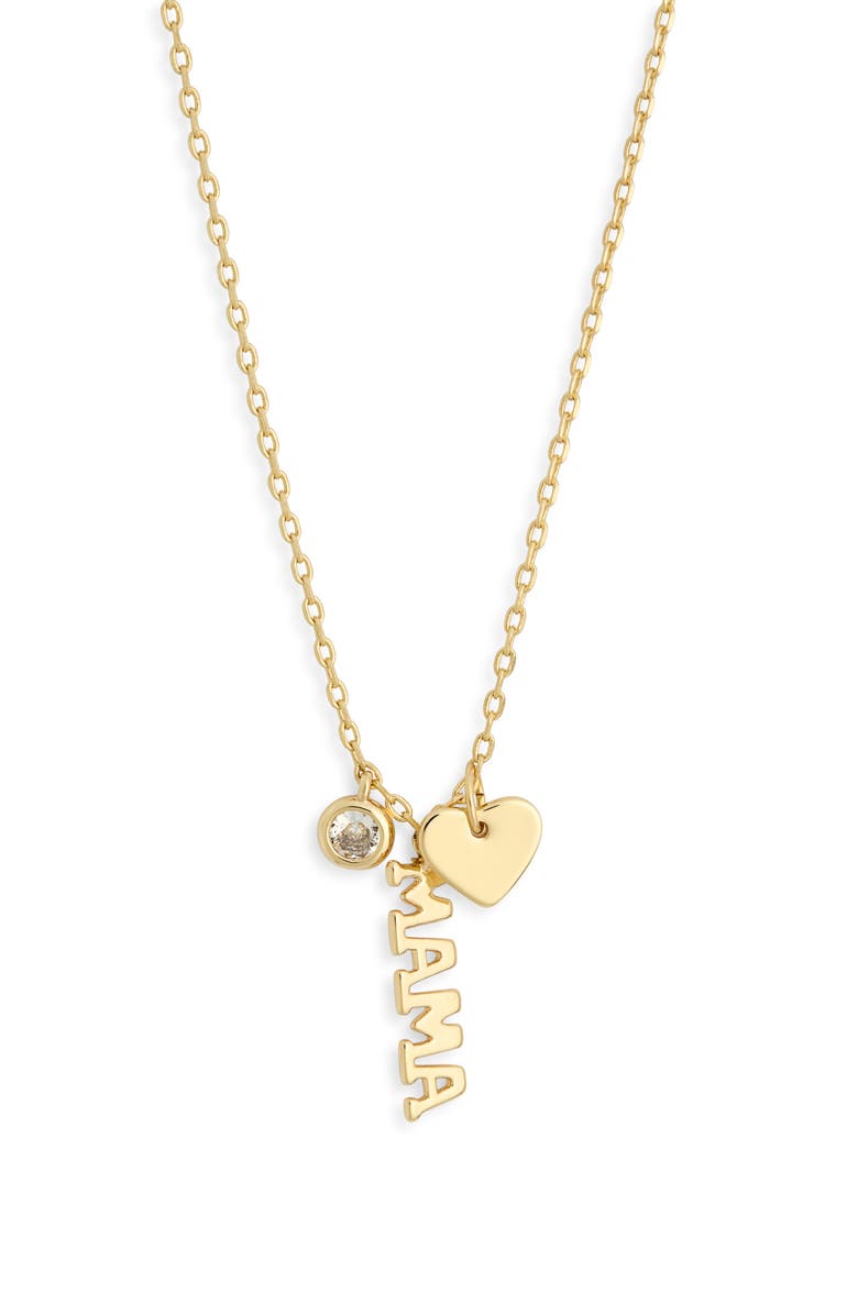 Leith Mama Charm Necklace, Alternate, color, Clear- Gold