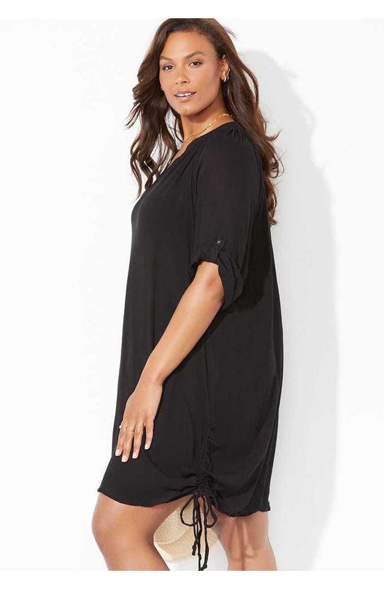 Swimsuits for All Abigail Cover Up Tunic, Alternate, color, Black