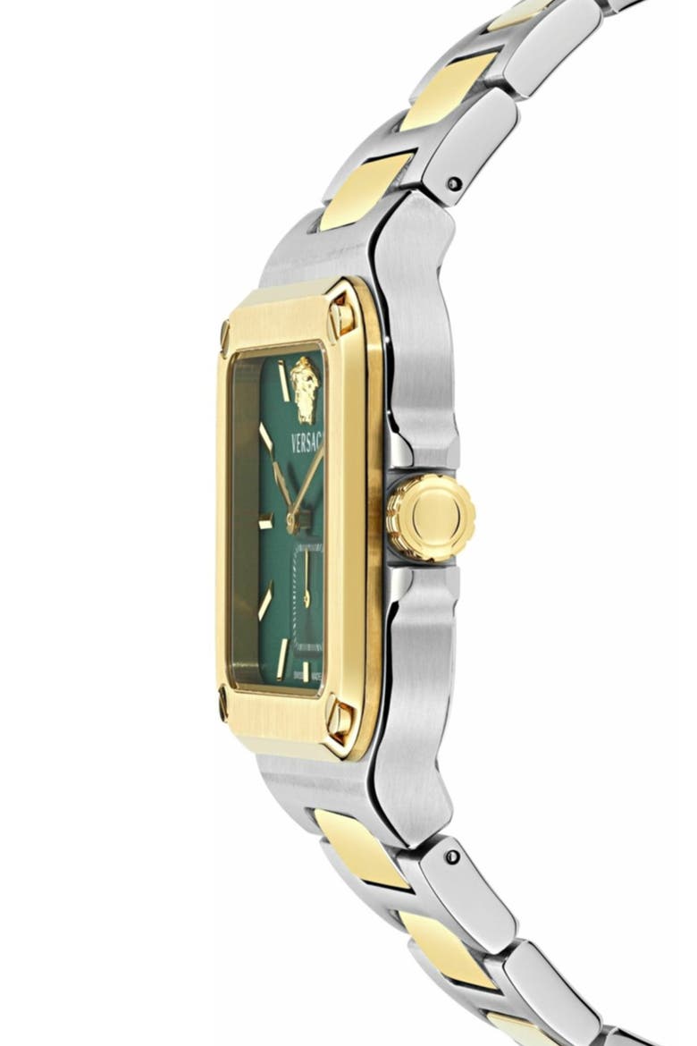 Greca Edge Two-Tone Bracelet Watch, 38mm x 49mm, Alternate, color, TWO TONE