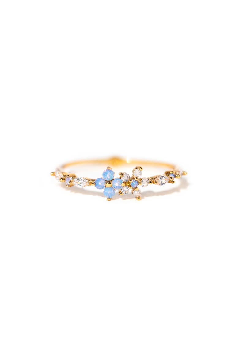 Blue Blossom Garden Ring, Main, color, GOLD