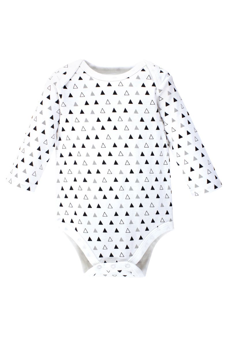 Cotton Long-sleeve Bodysuits 7-pack, Alternate, color, Moon And Back