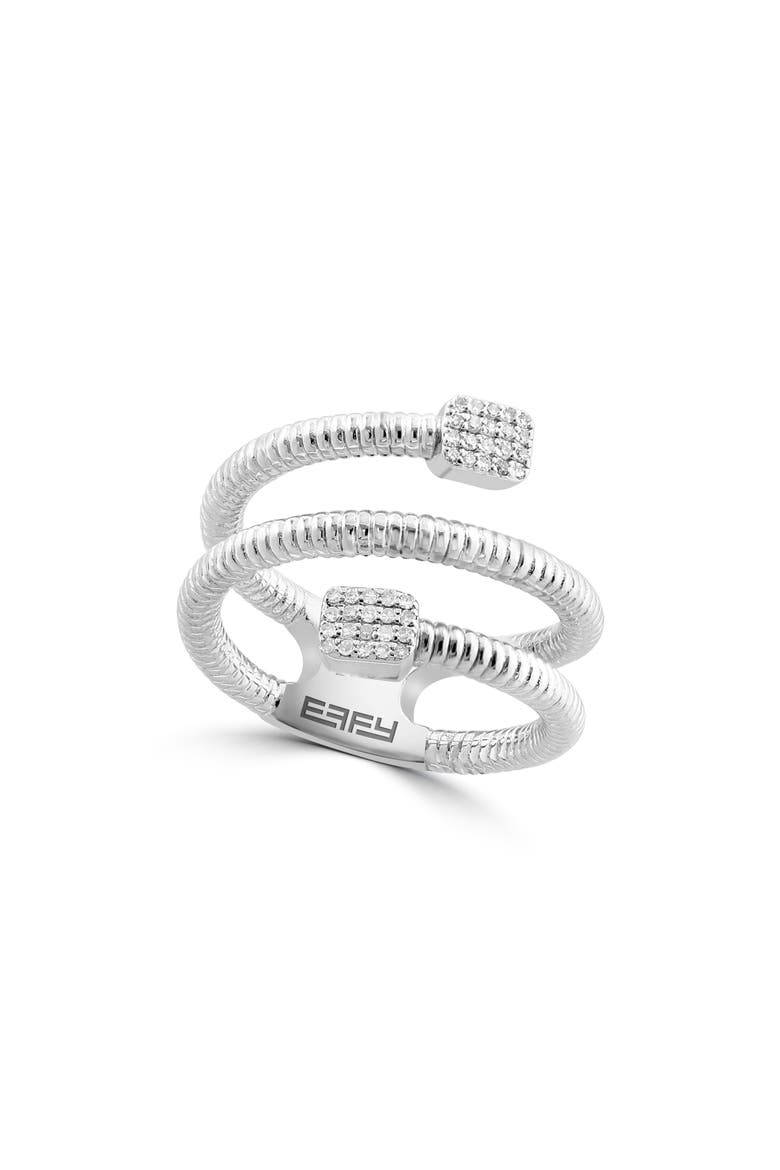 Sterling Silver Diamond Pavé Ring - 0.11ct, Main, color, WHITE