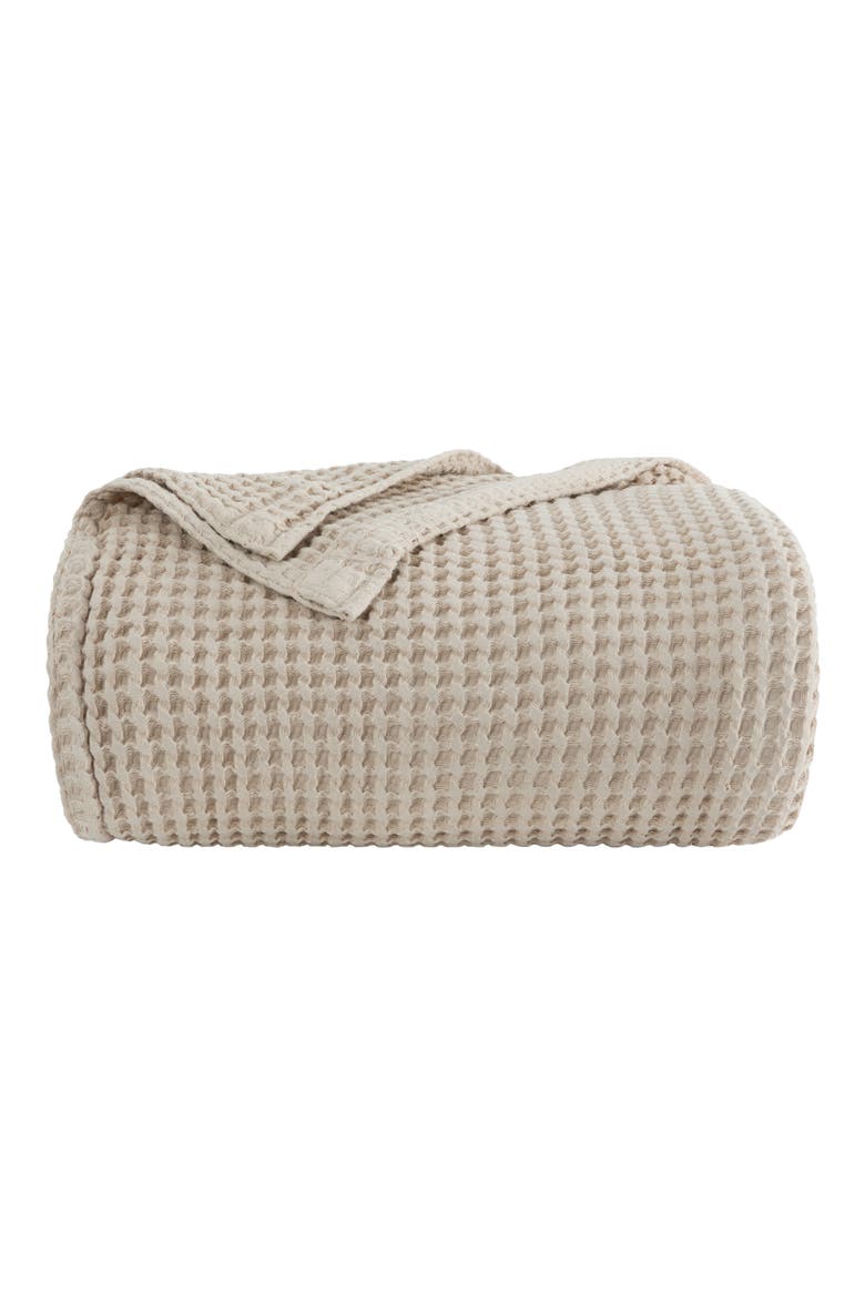 Waffle Weave Cotton Blanket, Main, color, MOCHA