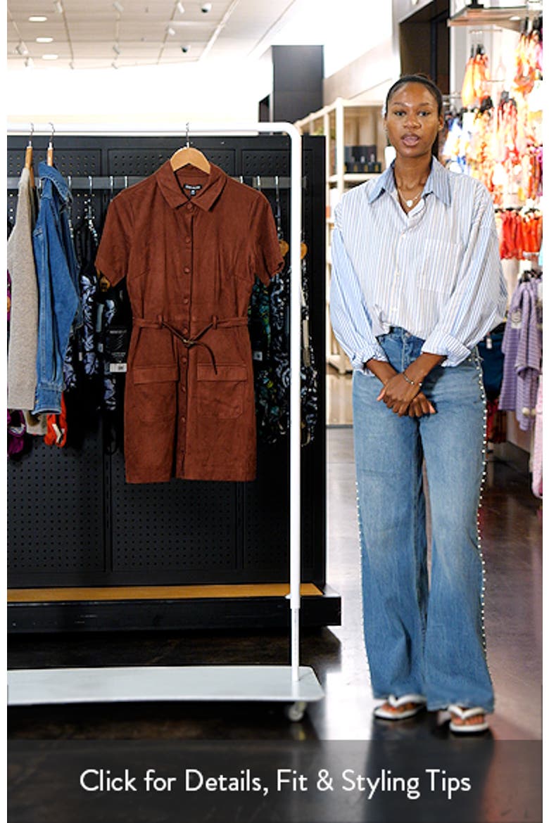Joliana Faux Suede Mini Shirtdress video