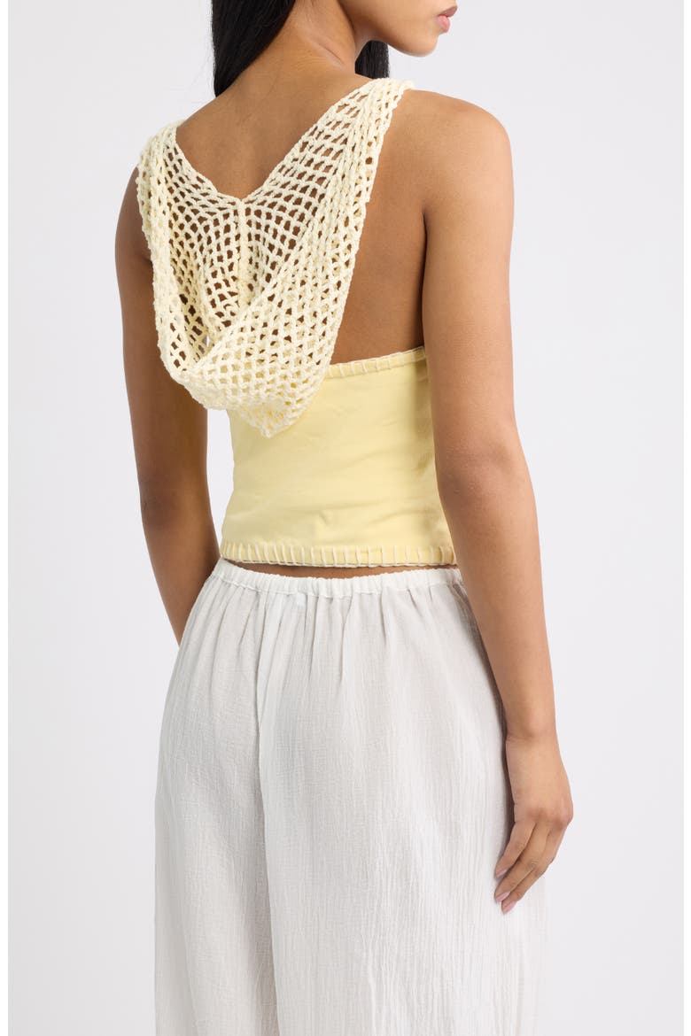 Beaded Hooded Halter Top, Alternate, color, YELLOW