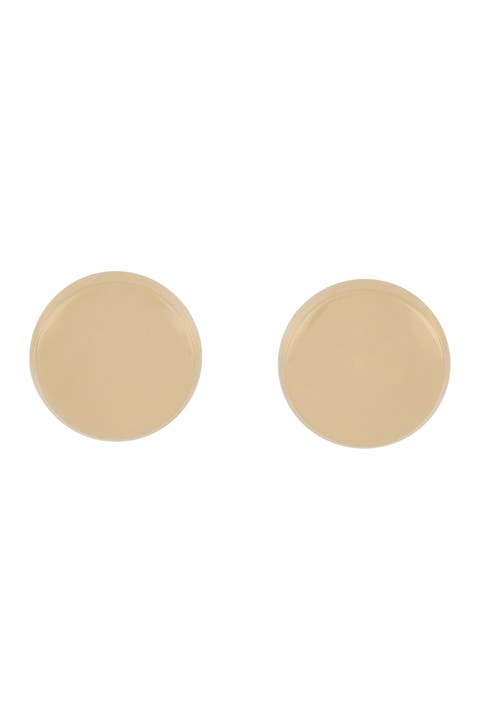 14K Yellow Gold Petite Circle Stud Earrings