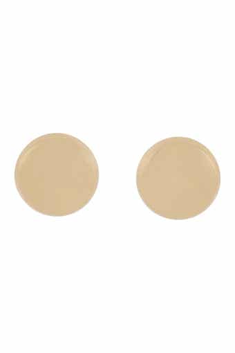 14K Yellow Gold Petite Circle Stud Earrings