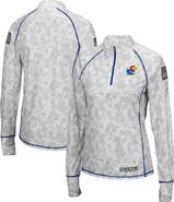 COLOSSEUM Women's Colosseum Camo Kansas Jayhawks OHT Military Appreciation Officer Arctic Lightweight Quarter-Zip Top