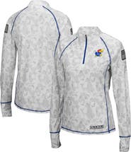 COLOSSEUM Women's Colosseum Camo Kansas Jayhawks OHT Military Appreciation Officer Arctic Lightweight Quarter-Zip Top