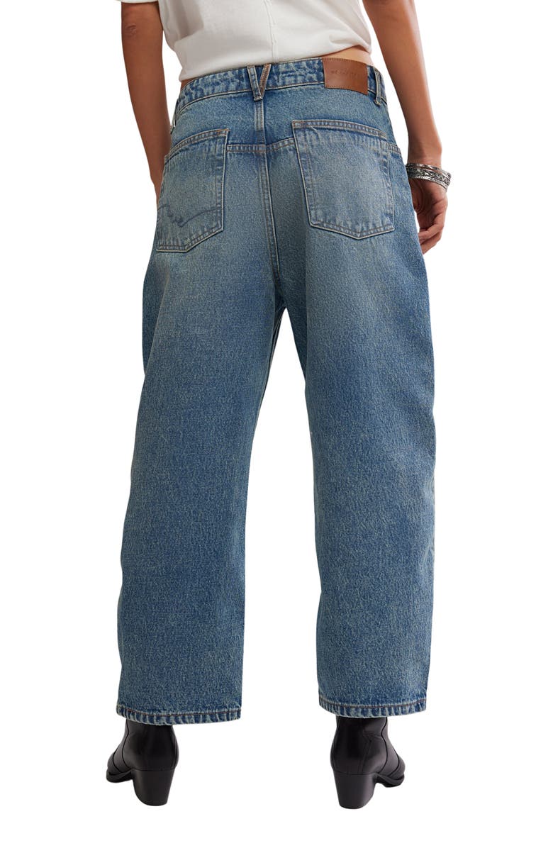 Free People Deep Trance Low Rise Barrel Leg Jeans, Alternate, color, From Beyond