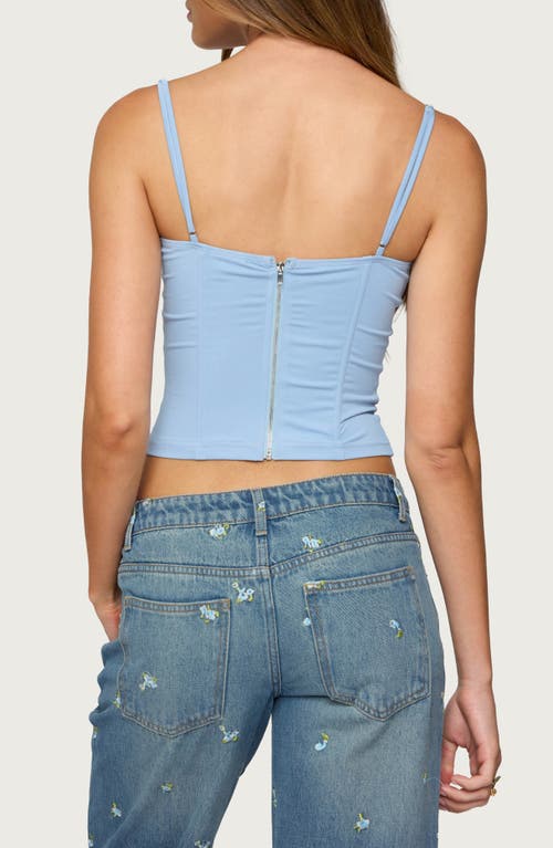 Edikted Juno Corset Crop Camisole In Blue