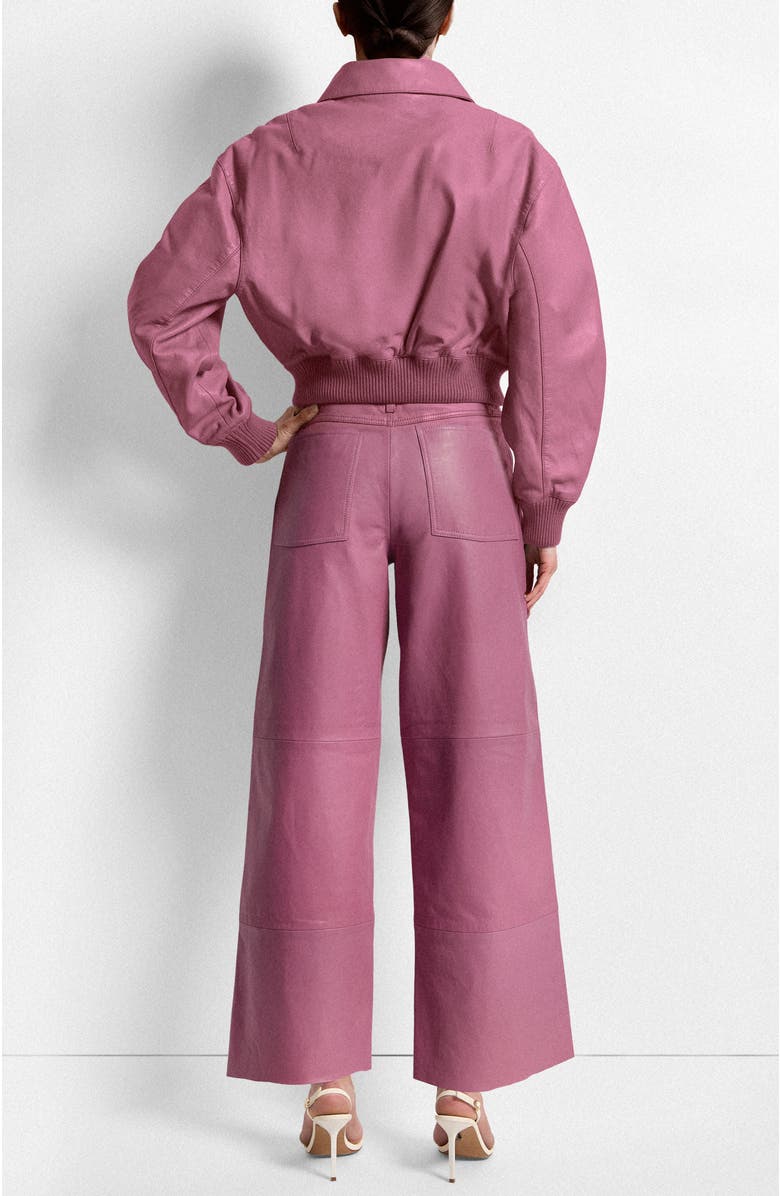 AS by DF Florence Upcycled Leather Bomber Jacket, Alternate, color, Mauve
