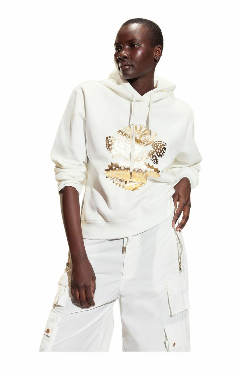 Cynthia Rowley Heart of Gold Hoodie, Alternate, color, White