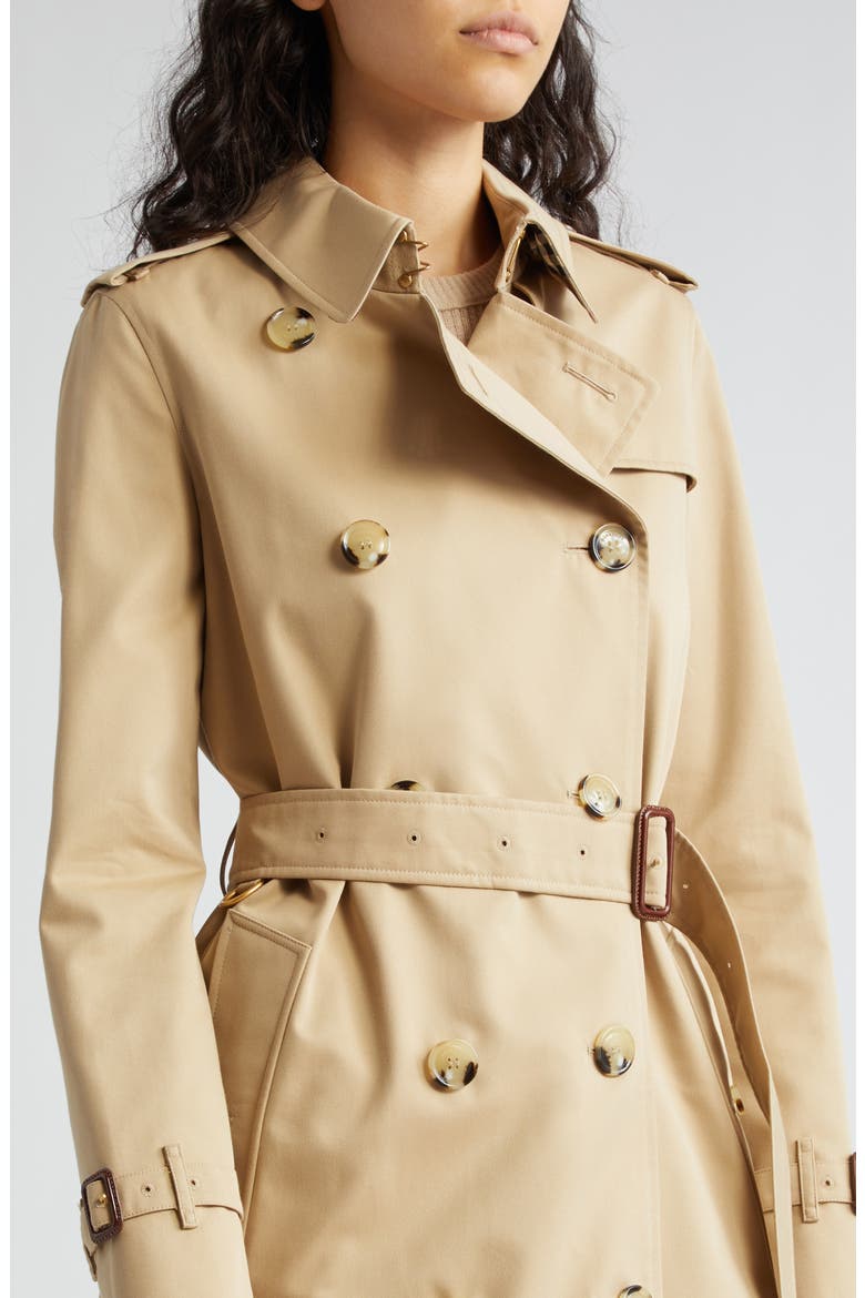 Kensington Water Resistant Gabardine Trench Coat, Alternate, color, HONEY