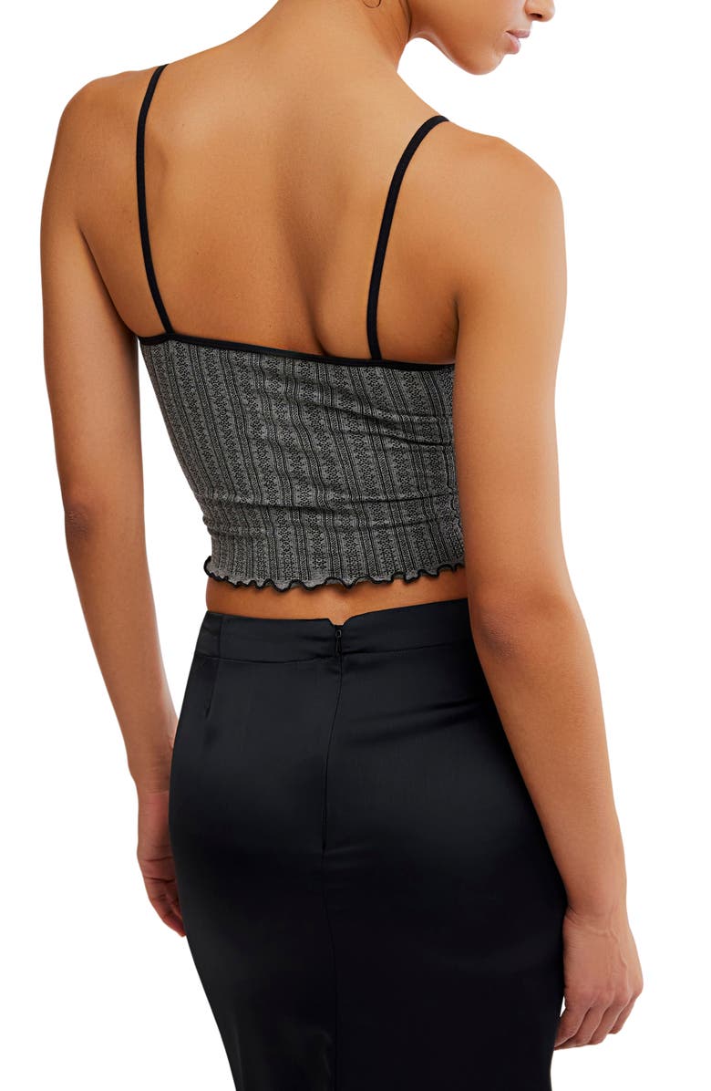 Free People Snap Into It Crop Pajama Henley Tank, Alternate, color, Black