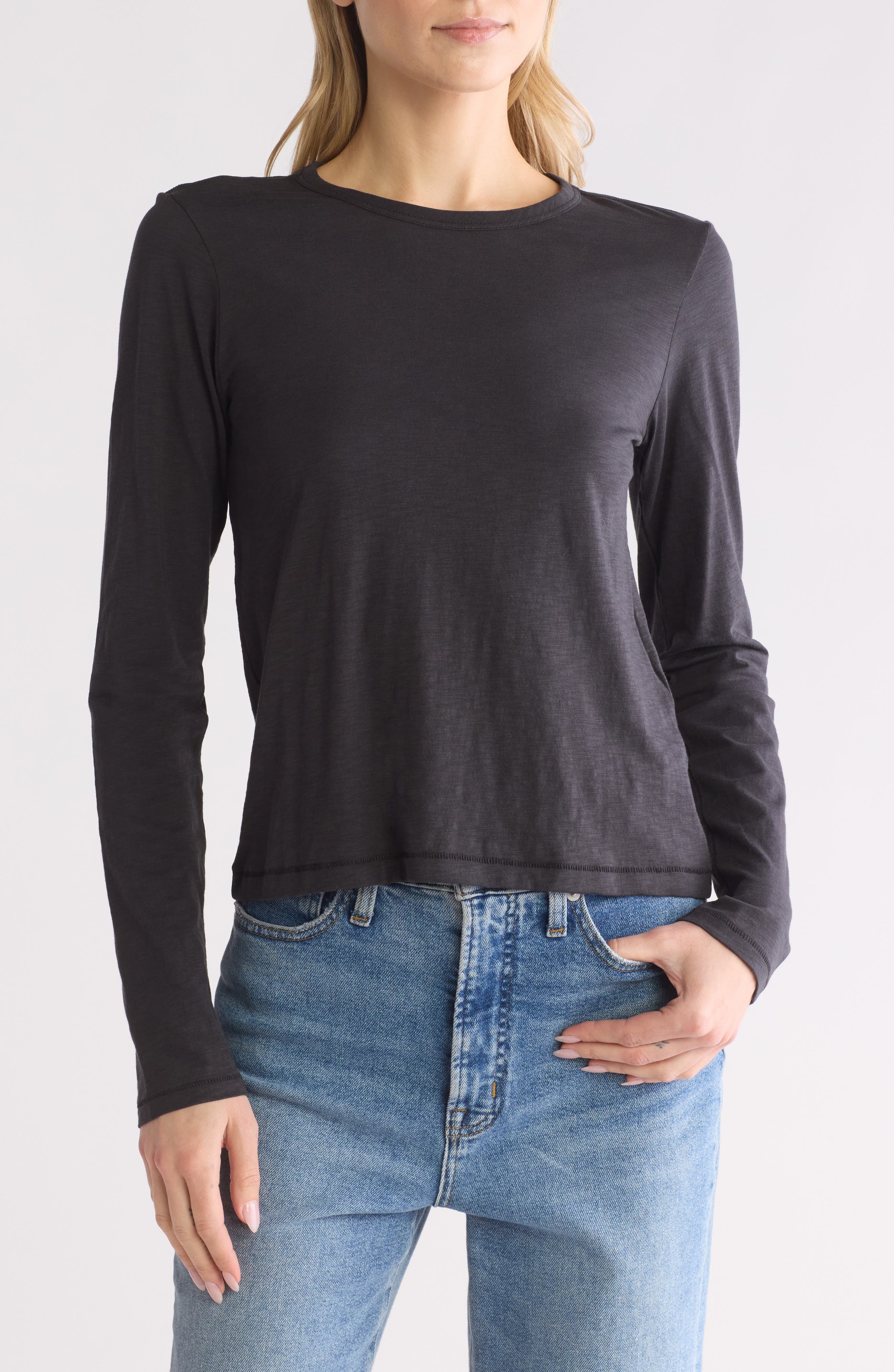 rag & bone Long Sleeve Slub Knit Top | Nordstromrack