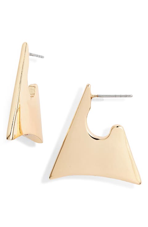 Curved Triangle Hoop Earrings