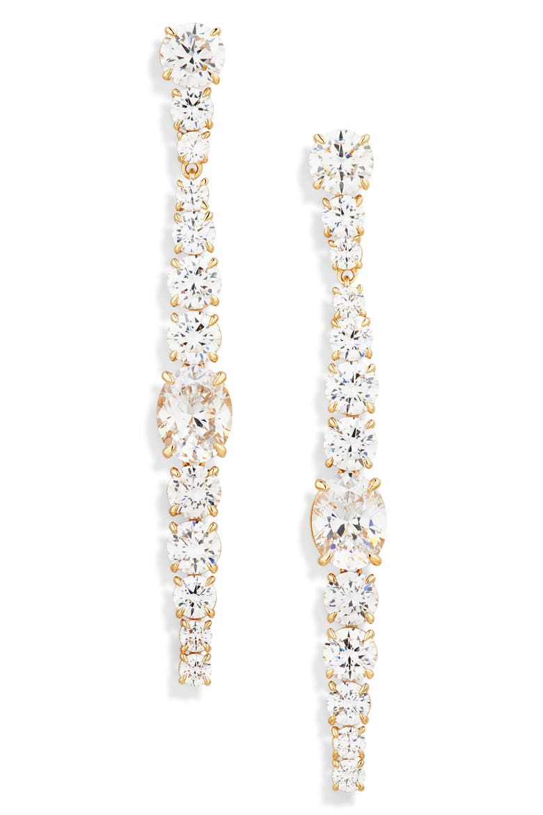 Stellar Linear Drop Earrings, Main, color, GOLD