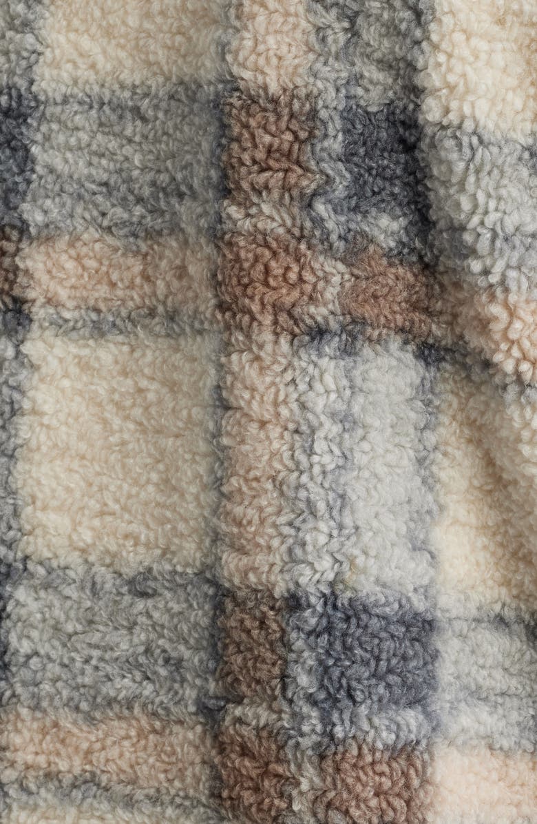 Thread & Supply Plaid Fleece Shirt Jacket, Alternate, color, Brown Slte Combo