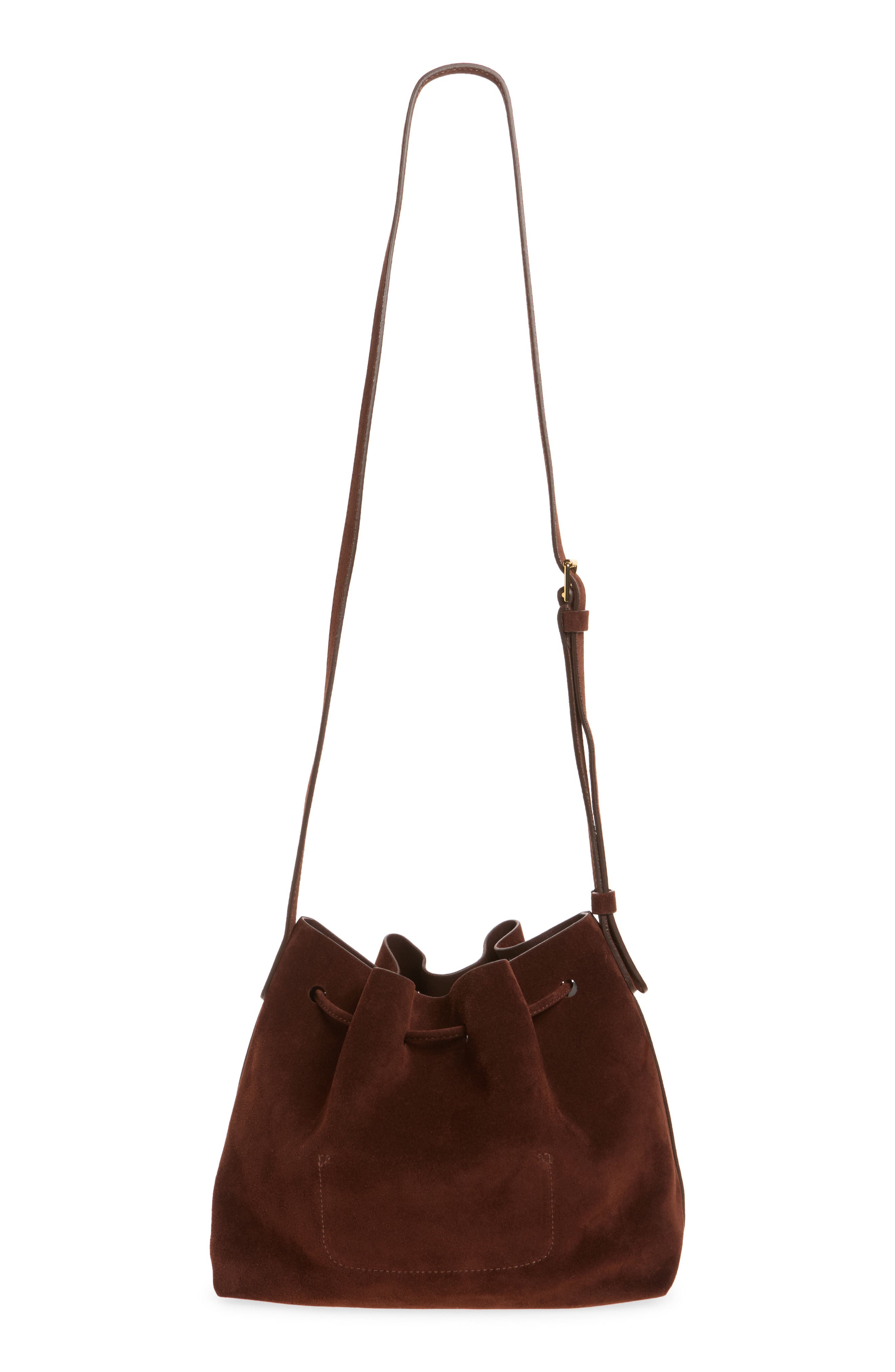 Secchio Suede Crossbody Bag, Alternate, color, CHOCOLATE