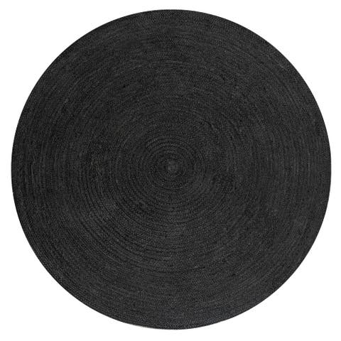 Zara Braided Coastal Cottage Round Jute Round Area Rug