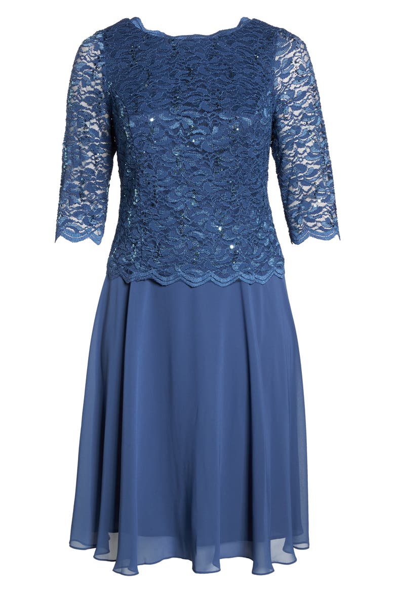 Mock Two-Piece Midi Dress, Alternate, color, WEDGEWOOD