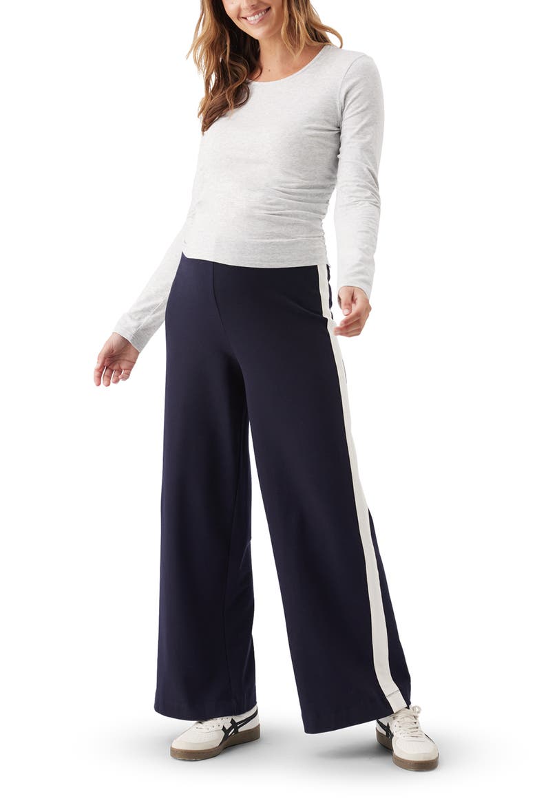 Ari Wide Leg Pant, Alternate, color, Midnight / White