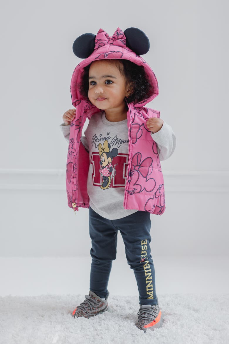 Minnie Mouse Vest Tee and Leggings Set, Alternate, color, Pink Grey Minnie