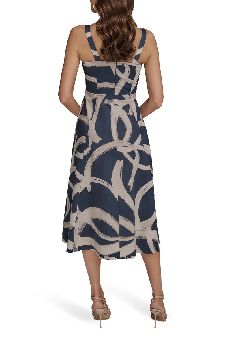 Abstract Print A-Line Dress, Alternate, color, TIDE/ SAND