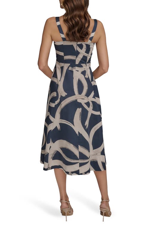 Donna Karan New York Abstract Print A-line Dress In Blue
