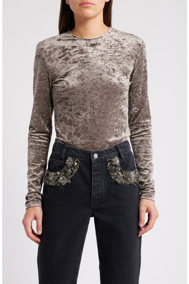 Crushed Velvet Top, Main, color, DUSK