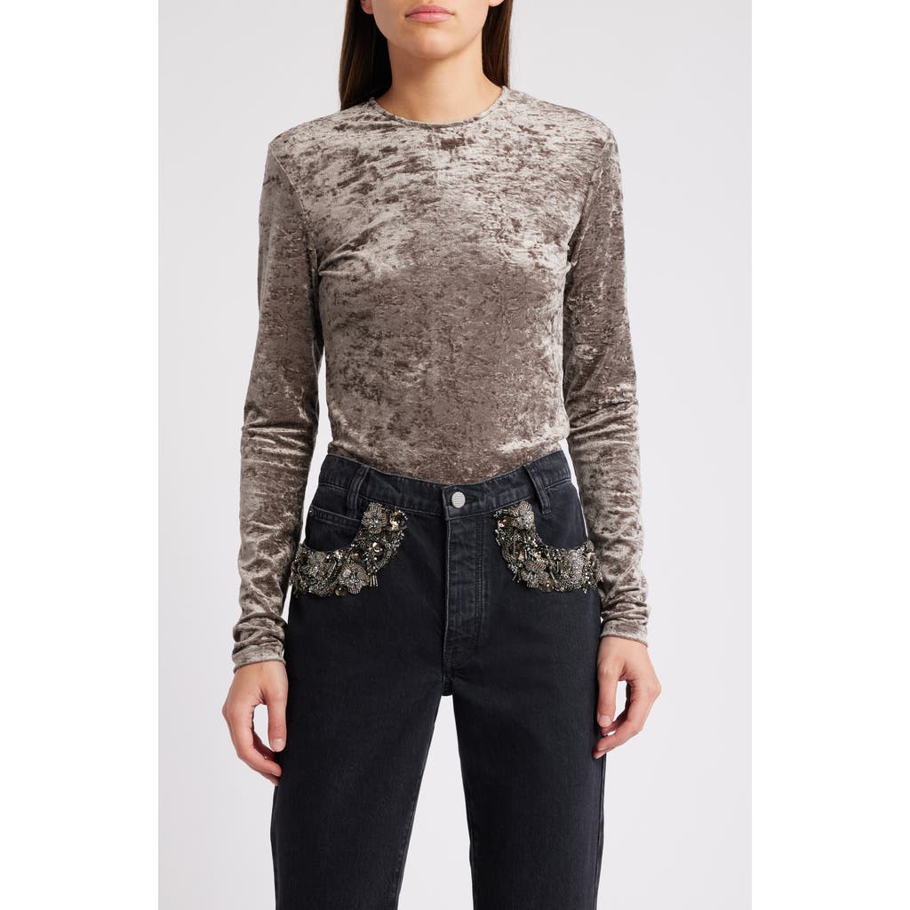 Frame Crushed Velvet Top In Dusk